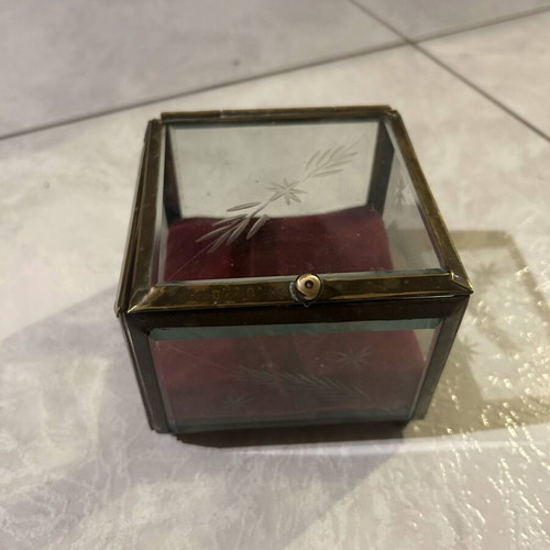 Antique box used with crystal glass and brass details
