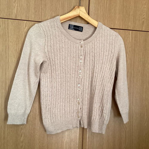 Zara Knit beige cardigan like new, size M