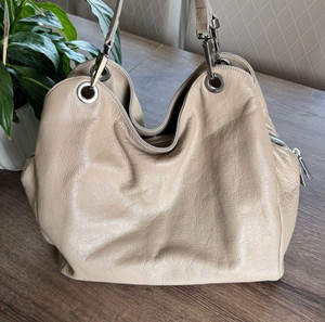 Coccinelle Beige Leather Shoulder Hobo Bag