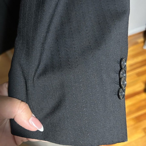 Men's wedding suit Scabal like new, black with subtle stripe