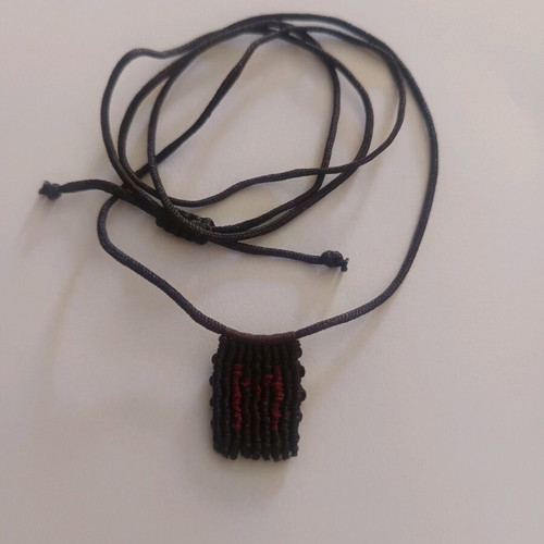 Macrame Monogram "M" New Burgundy-Black Necklace