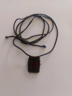 Macrame Monogram "M" New Burgundy-Black Necklace