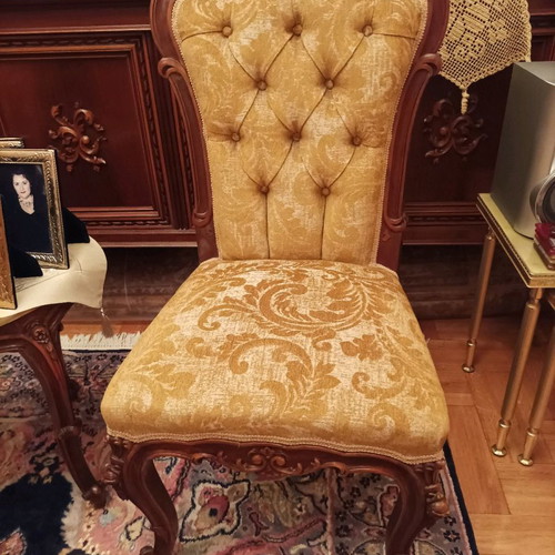 Living room set used with three-seat sofa, armchairs, chairs and handmade table
