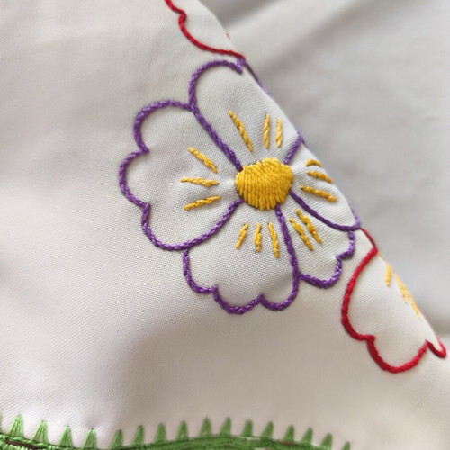 Handmade embroidered tablecloth from Lefkada 80x80 cm like new
