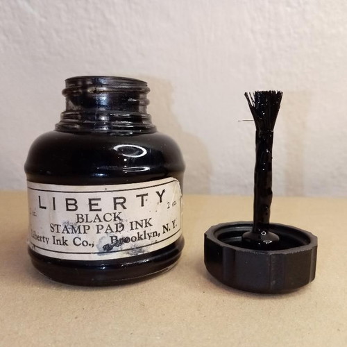 Vintage Liberty Stamp Pad Ink used, full, 1930