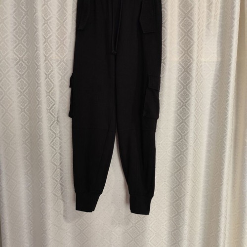Black sports pants used, size S, cargo style