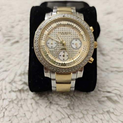 Akribos XXIV Diamond women's watch used, gold, stainless steel