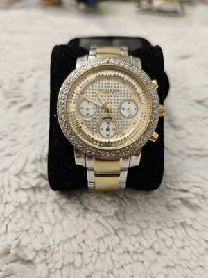 Akribos XXIV Diamond women's watch used, gold, stainless steel
