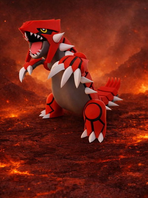 Large Groudon figure 25 cm new, 3D printed with durable PLA+