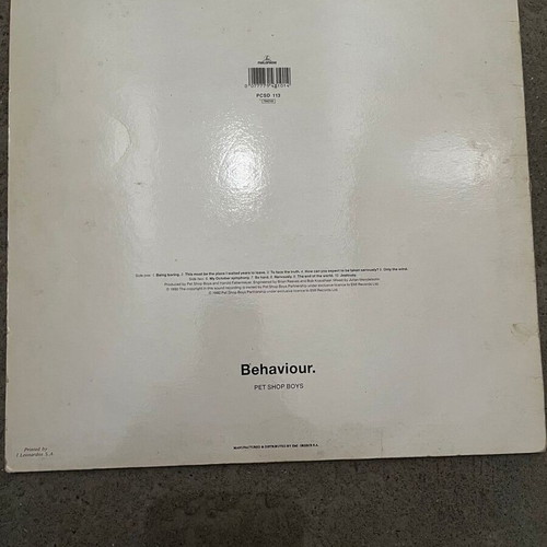 Behaviour LP Pet Shop Boys used, synth pop classic