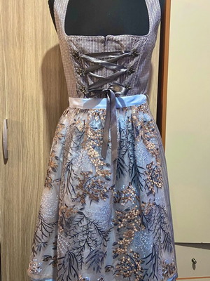 Bavarian Dirndl dress used in gray and blue shades