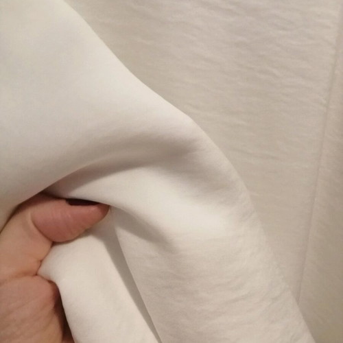 Stradivarius women's top like new, white, crepe satin texture