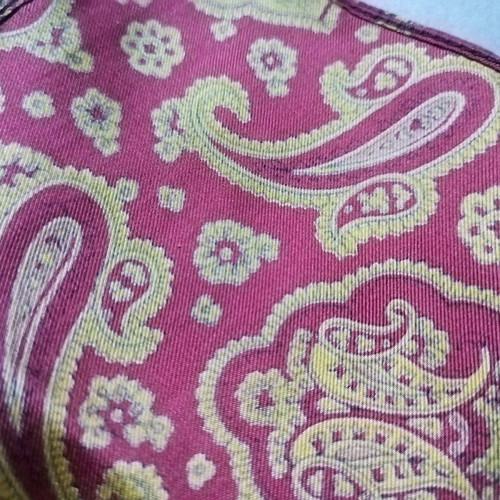 Silk pocket square used, red