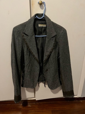 Rinascimento women's vintage gray herringbone jacket like new
