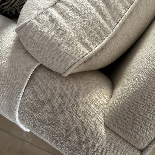 Living room sofa set used, beige three-seater and two-seater