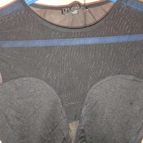 Bodysuit used with sheer top and open back size M
