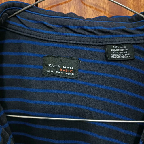 Zara men's long-sleeve shirt medium like new, black-blue