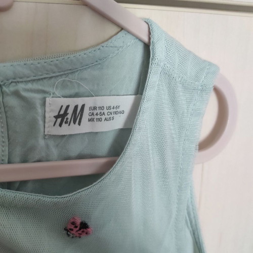 H&M dress like new, turquoise, size 110 cm for 4-5 years