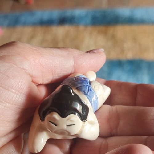 Ceramic sumo wrestlers used, set of 5