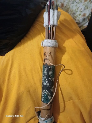 Ξύλινη θήκη με τόξα σαν καινούργιο, ινδιάνικο στο χέρι