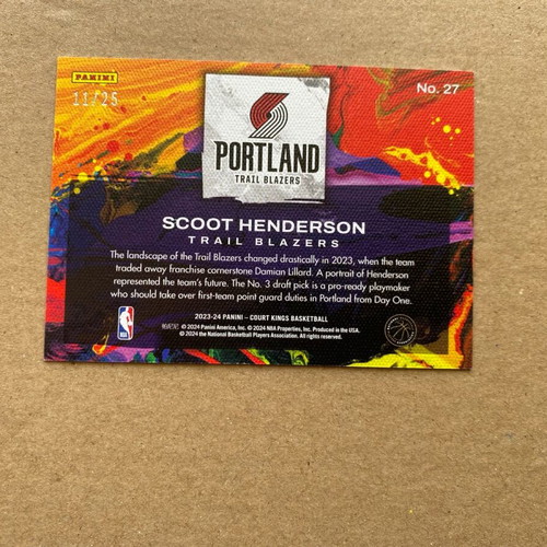 Panini Court Kings Rookie Scoot Henderson σαν καινούργιο /25