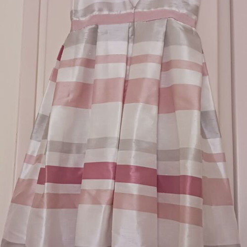 Cocktail dress Asos like new, white with pink and gray stripes, size S