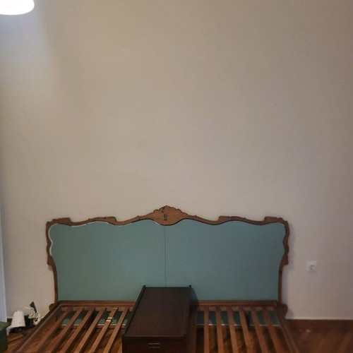 Wooden solid sofa bed used with nightstand