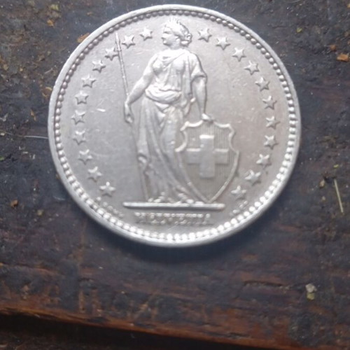 Switzerland 2 francs 1970 coin like new