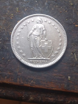 Switzerland 2 francs 1970 coin like new