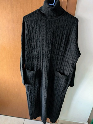 Knitted long dress one size black new