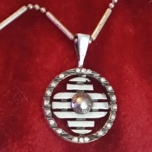 Silver 925 necklace with branded pendant, 40cm chain