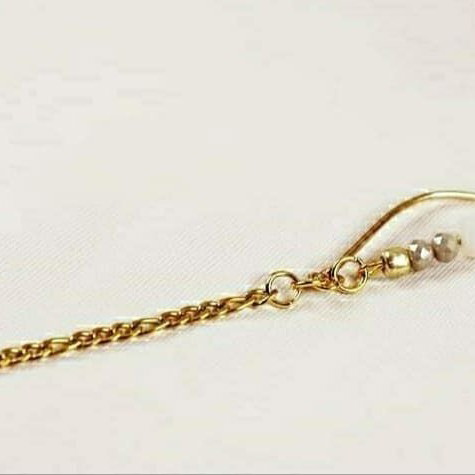 Handmade bracelet with steel chain and crystals gold color new