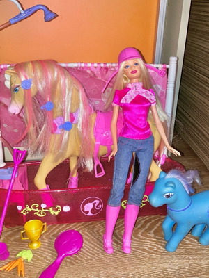 Barbie doll equestrian, horse, Barbie equestrian. Horse bath
