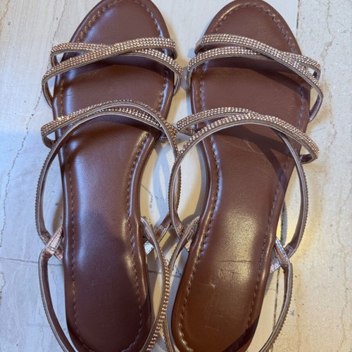 Nak Shoes sandals with rhinestones size 42 like new, beige and brown
