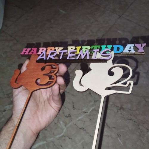 Wooden cake decorations made to order