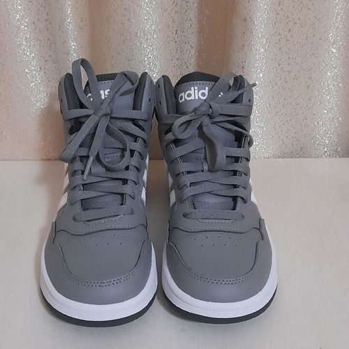 Adidas Hoops 3.0 Mid K athletic boots new, grey with white stripes