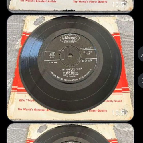 The Platters 45rpm record used, rock genre