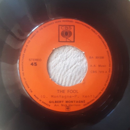 Gilbert Montagne The Fool / Hide Away 7" single μεταχειρισμένο, pop