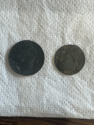 Diobolon 10 and Obolos 5 coins like new, Greece 1878-1882