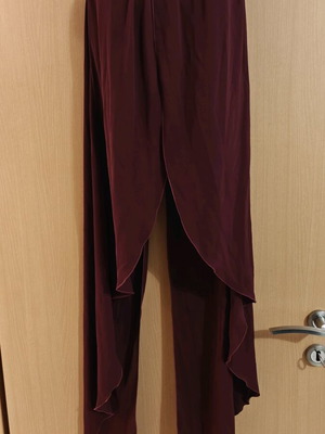 Strapless top new deep burgundy with asymmetric transparency