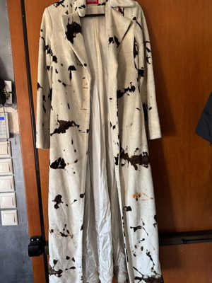 Long coat with cow pattern style like new
