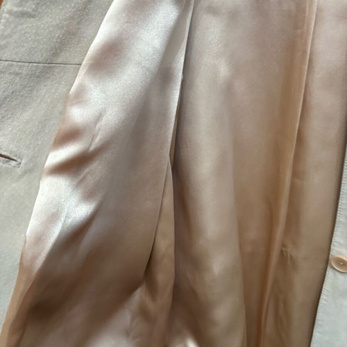 Leather suede jacket used, beige ecru