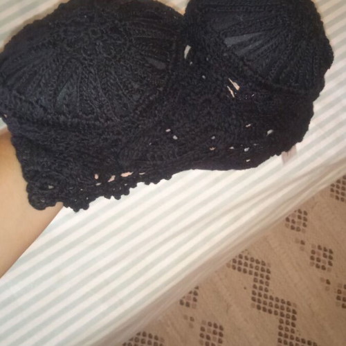 Zara crochet top new, size M, black