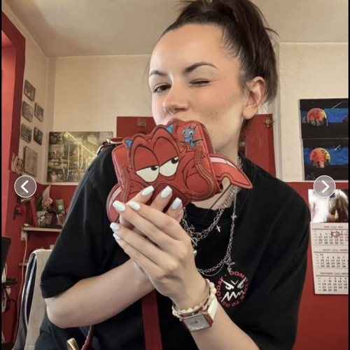 Disney Mushu Bag and Wallet set like new, red backpack