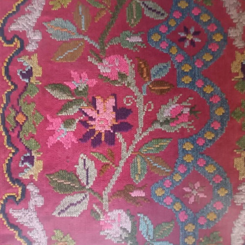 Old Cretan Textile with Wooden Frame like new