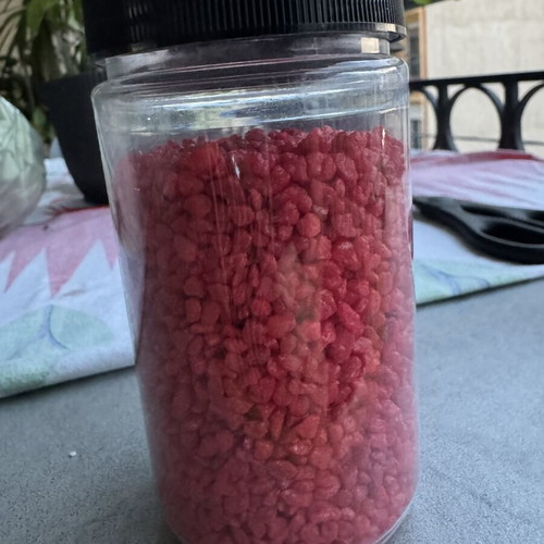 Decorative red stone used, decorative sand or colored gravel