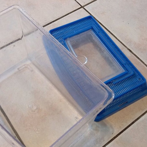 Mini Aquarium like new, 20x12 cm with removable lid and handle