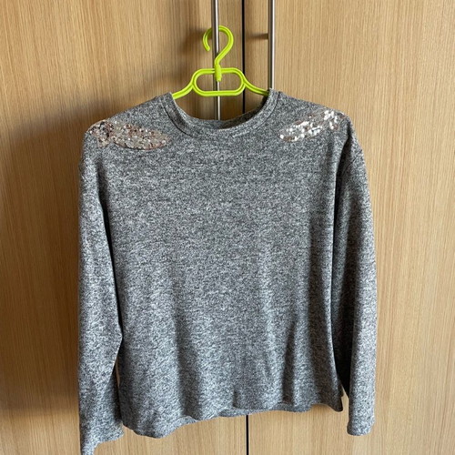 H&M blouse used, gray, size M