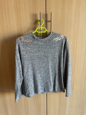H&M blouse used, gray, size M