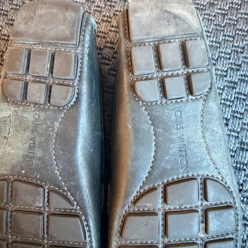 Louis Vuitton black leather loafers used
